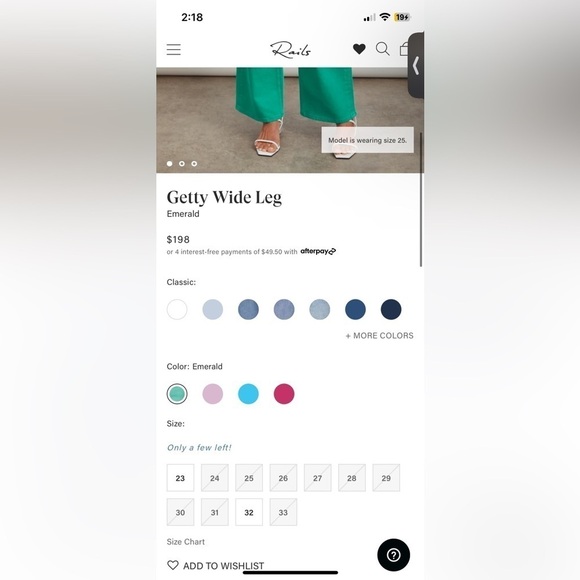 New! Rails The Getty High Rise Wide Leg Jeans in Emerald Green Size 25 🤍 - Picture 14 of 14